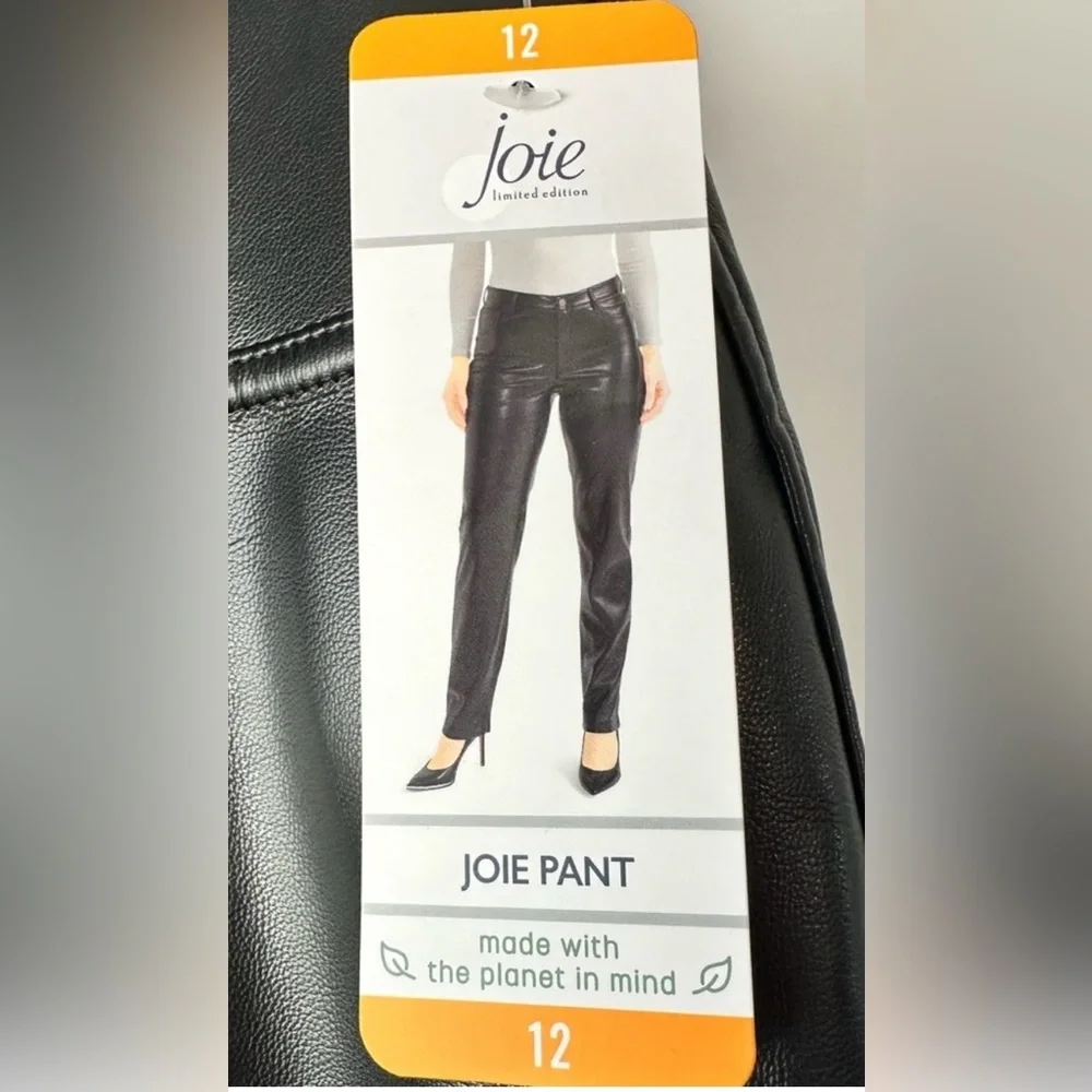 Joie Limited Edition Faux Leather Pants Black Size 12 NWT